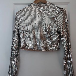 Akira sequin crop top